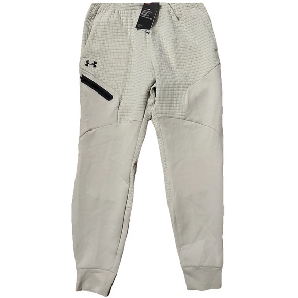 Under Armour Other - Under Armour Unstoppable Fleece Grid Joggers Cream 1386544-110 Men's‎ Size LARGE